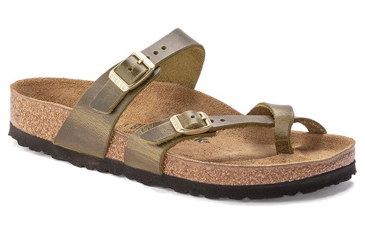 (WMNS) Birkenthtstock Mayari Oiled Leather Narrow Fit 'Olive' 1023350