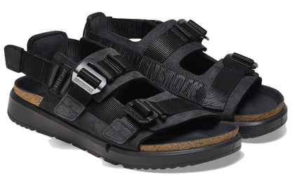 Birkenthtstock Shinjuku Natural Leather Textile Sandals 'Black' 1024599