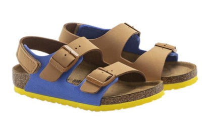 (PS) Birkenthtstock Milano HL Kids Birko-Flor Narrow Fit 'Nubuck Caramel/Ultra Blue' 1024384