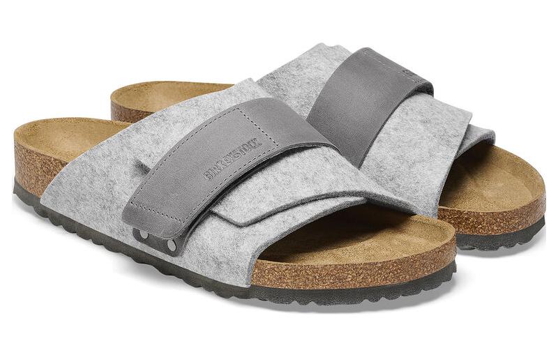 Birkenthtstock Kyoto Natural Leather Felt Narrow Fit 'Light Grey' 1025744