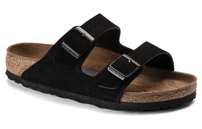 Birkenthtstock Arizona Soft Footbed Suede Leather Narrow Fit 'Black' 0951323