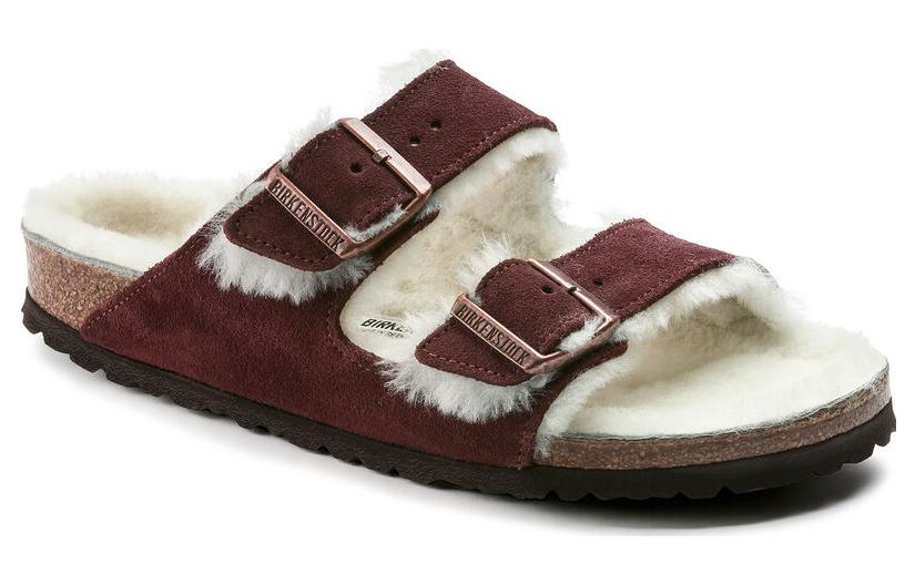 Birkenthtstock Arizona Shearling Suede Leather Narrow Fit 'Port' 1012247