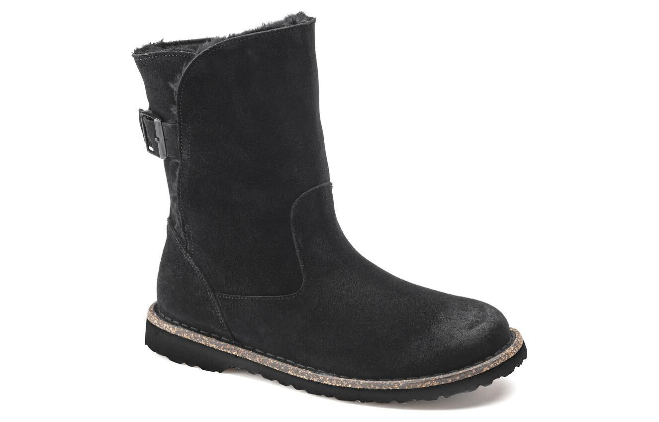 (WMNS) Birkenthtstock Uppsala Shearling Suede Leather Narrow Fit 'Black' 1020658