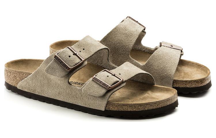 Birkenthtstock Arizona Suede Leather Narrow Fit Sandals 'Taupe' 0051463
