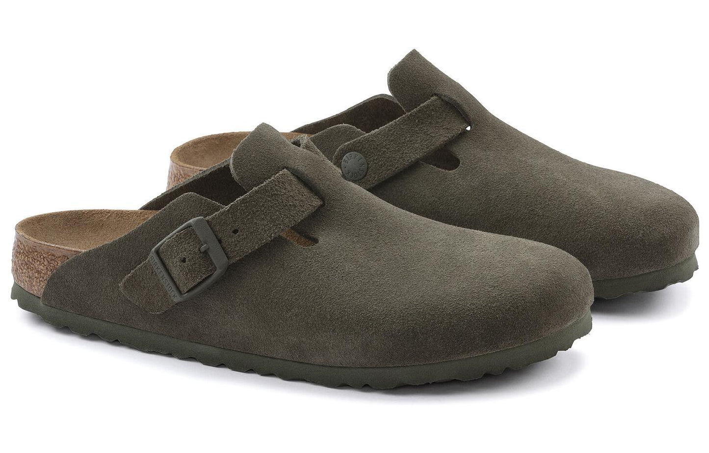 Birkenthtstock Boston Suede Leather Narrow Fit 'Thyme' 1024714