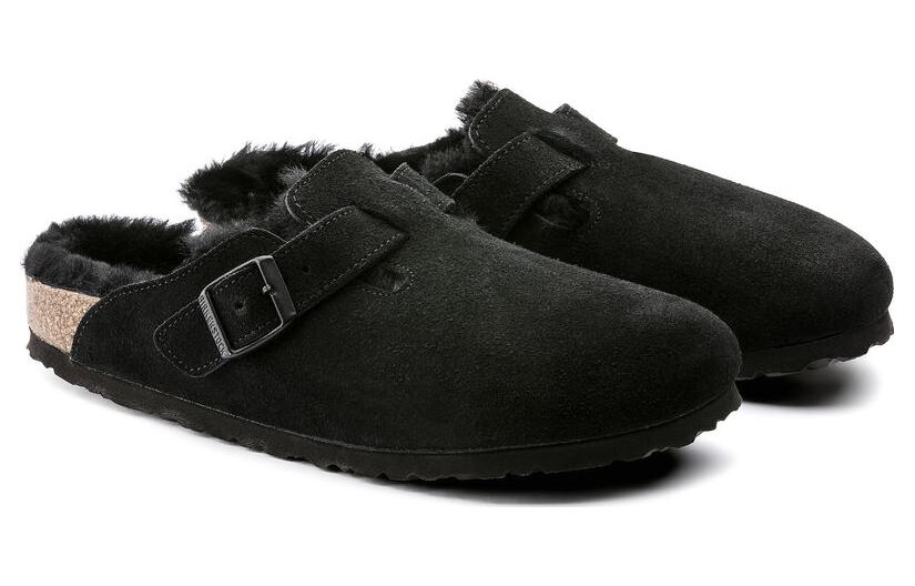 Birkenthtstock Boston Fur Regular 'Suede Leather Black' 0259881