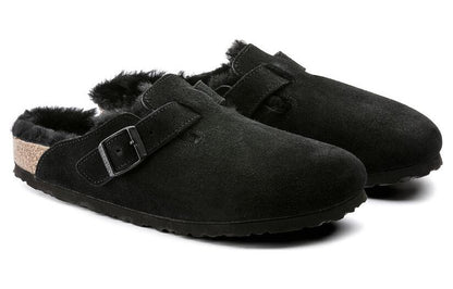 Birkenthtstock Boston Fur Regular 'Suede Leather Black' 0259881