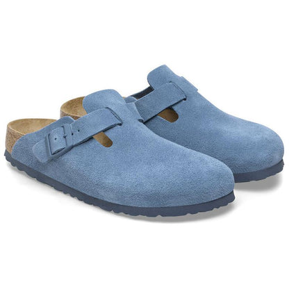 Birkenthtstock Boston Soft Footbed Suede Leather Narrow Fit Shoes 'Elemental Blue' 1027711