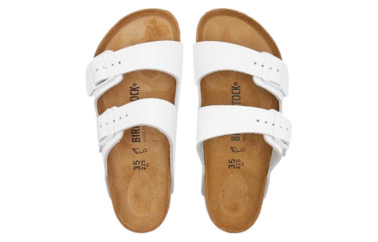 Birkenthtstock Arizona Natural Leather Sandals 'White' 1025048