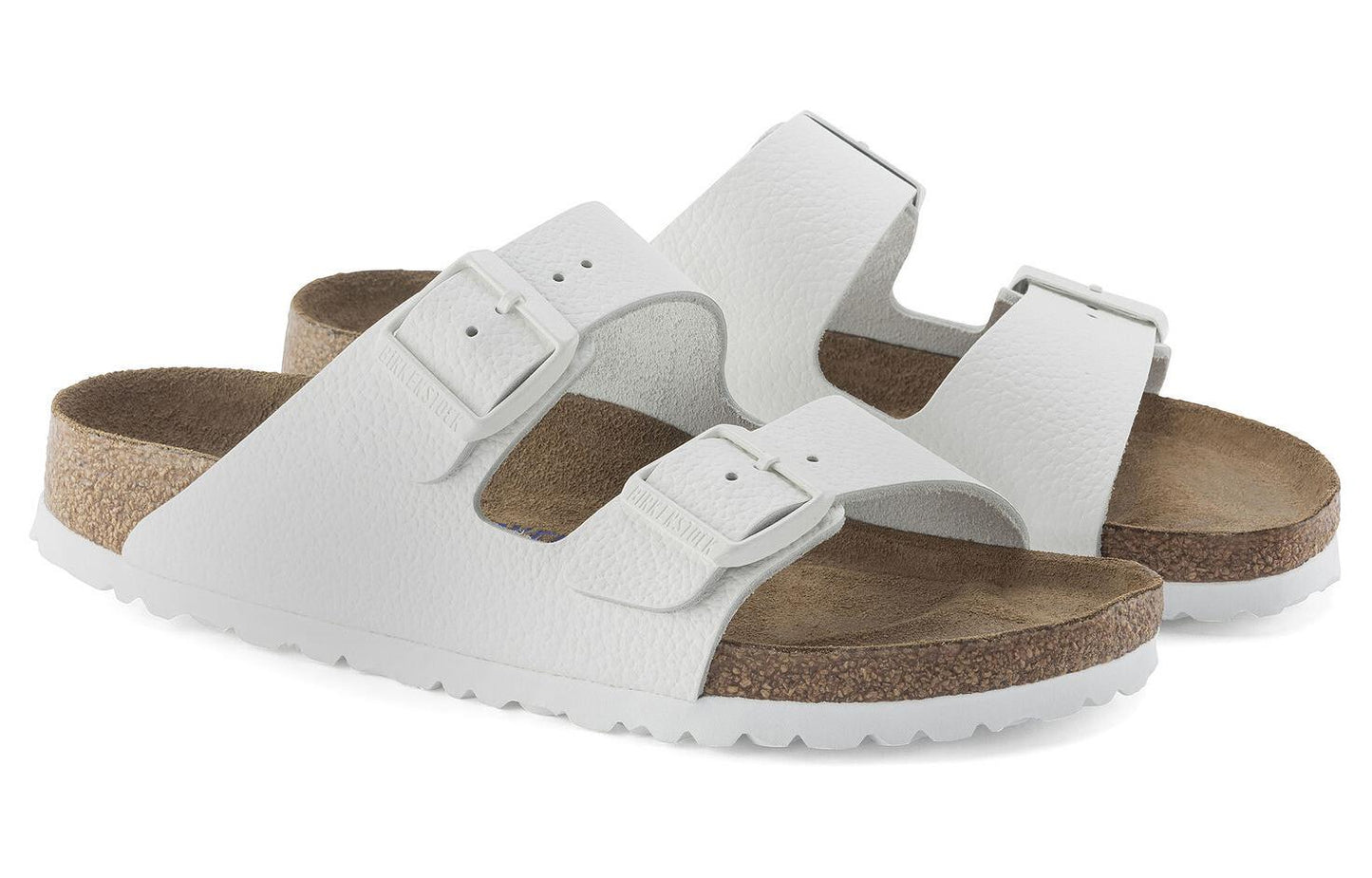 Birkenthtstock Arizona Soft Footbed Leather Sandals 'White' 1024945