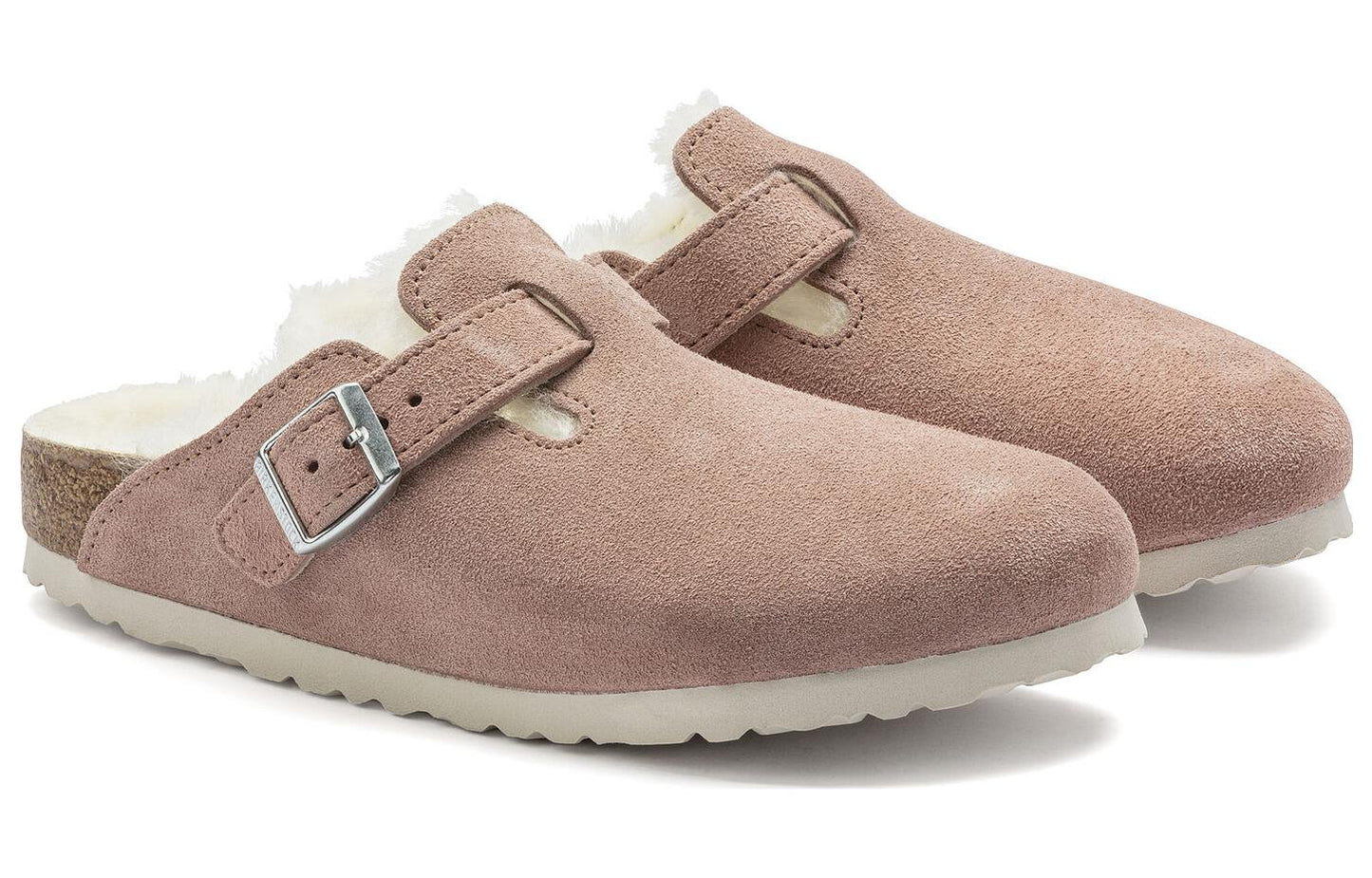 (WMNS) Birkenthtstock Boston Shearling Suede Leather Coated Narrow Fit 'Pink Clay' 1023292