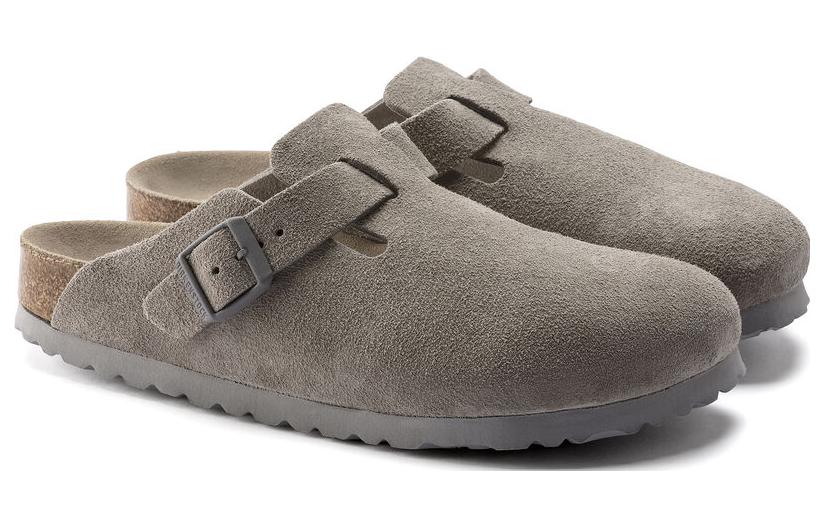 Birkenthtstock Boston Soft Footbed Suede Leather 'Stone Coin' 1020526