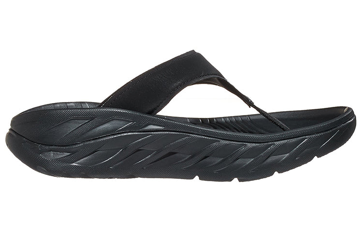 (WMNS) Hothtka ONE ONE Ora Recovery Flip Slide 'Black Dark Gull Grey' 1117910-BDGGR