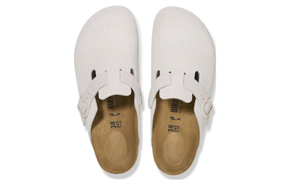 (WMNS) Birkenthtstock Boston Suede Leather Embossed 'Corduroy Antique White' 1025252