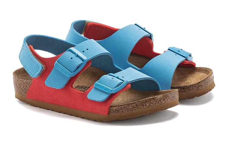 (PS) Birkenthtstock Milano HL Kids Birko-Flor Birkibuc Narrow Fit 'Sky Blue/Active Red' 1024373