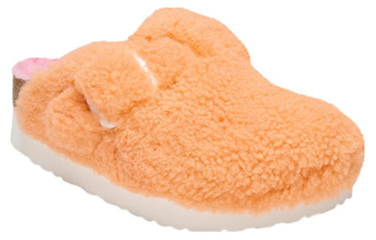 (WMNS) Birkenthtstock Boston Big Buckle Platform Fur Narrow Fit 'Papaya/Candy Pink' 1025311