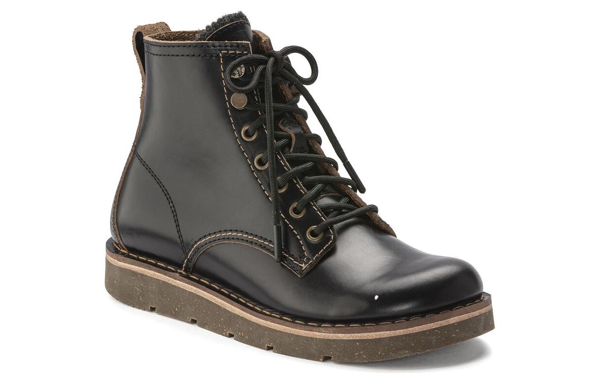 (WMNS) Birkenthtstock Birmingham Lace Women Natural Leather Oiled Narrow Fit 'Black' 1023695