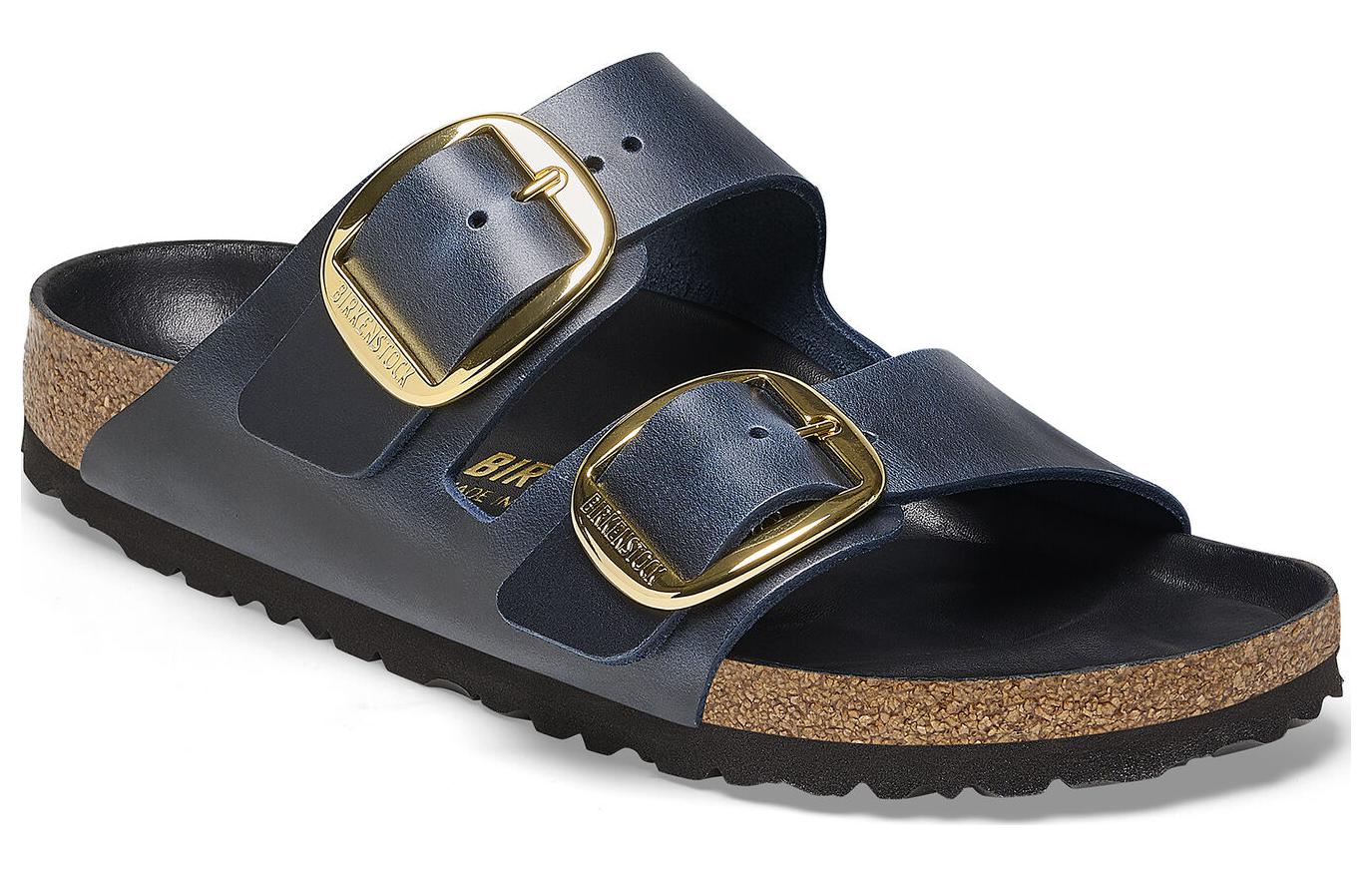 (WMNS) Birkenthtstock Arizona Big Buckle Natural Leather Oiled Narrow Fit 'Blue' 1025436