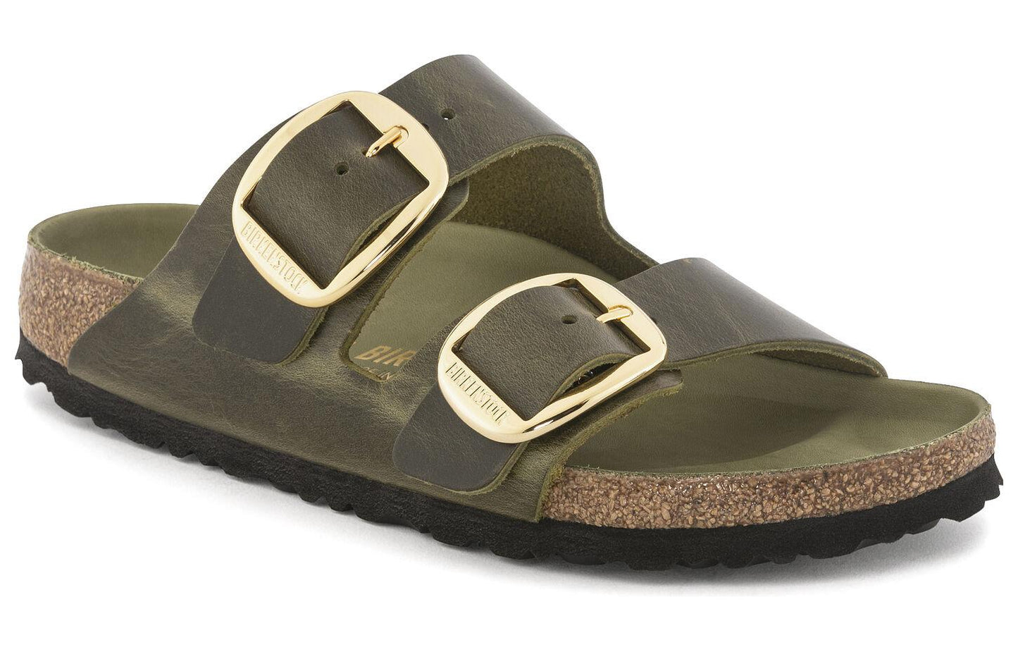 (WMNS) Birkenthtstock Arizona Big Buckle Natural Leather Oiled Narrow Fit 'Olive Green' 1024130