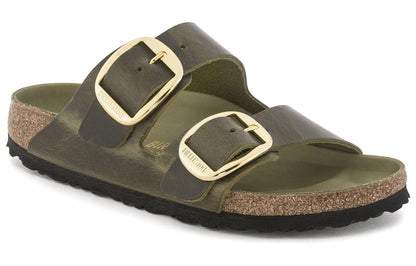 (WMNS) Birkenthtstock Arizona Big Buckle Natural Leather Oiled Narrow Fit 'Olive Green' 1024130