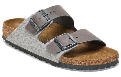 Birkenthtstock Arizona Leather/Textile/Felt Narrow Fit 'Light Grey' 1025735