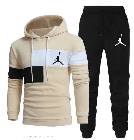 Mens Tracksuit Hooded Sweatshirts and Jogger Pants High Quality Gym Outfits Autumn Winter Casual Sports Hoodie Set Streetwear