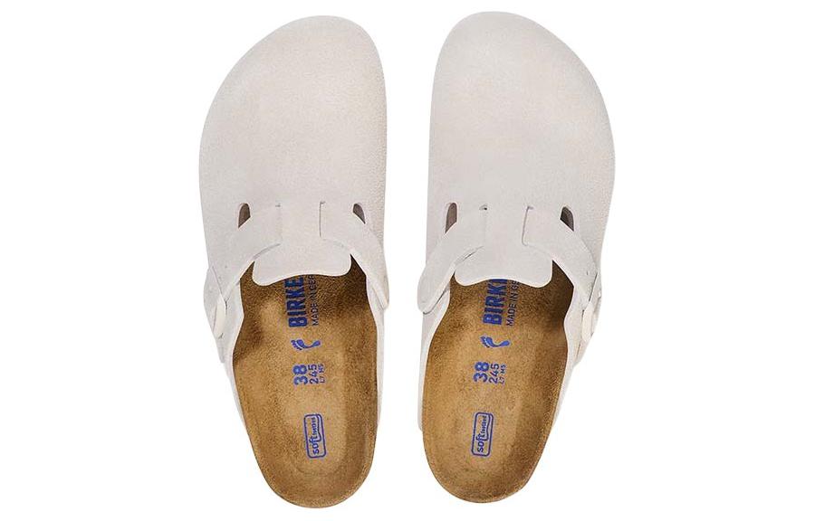 Birkenthtstock Boston Soft Footbed Suede Leather Narrow Fit Sandals 'Antique White' 1027693