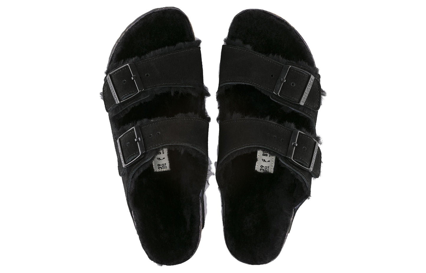 Birkenthtstock Arizona Shearling Suede Leather Narrow Fit 'Black' 0752663