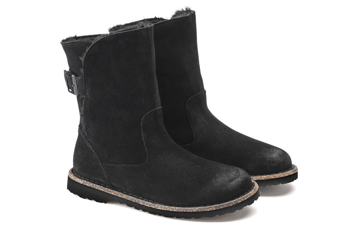 (WMNS) Birkenthtstock Uppsala Shearling Suede Leather Narrow Fit 'Black' 1020658