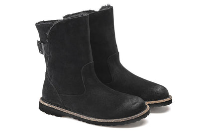 (WMNS) Birkenthtstock Uppsala Shearling Suede Leather Narrow Fit 'Black' 1020658
