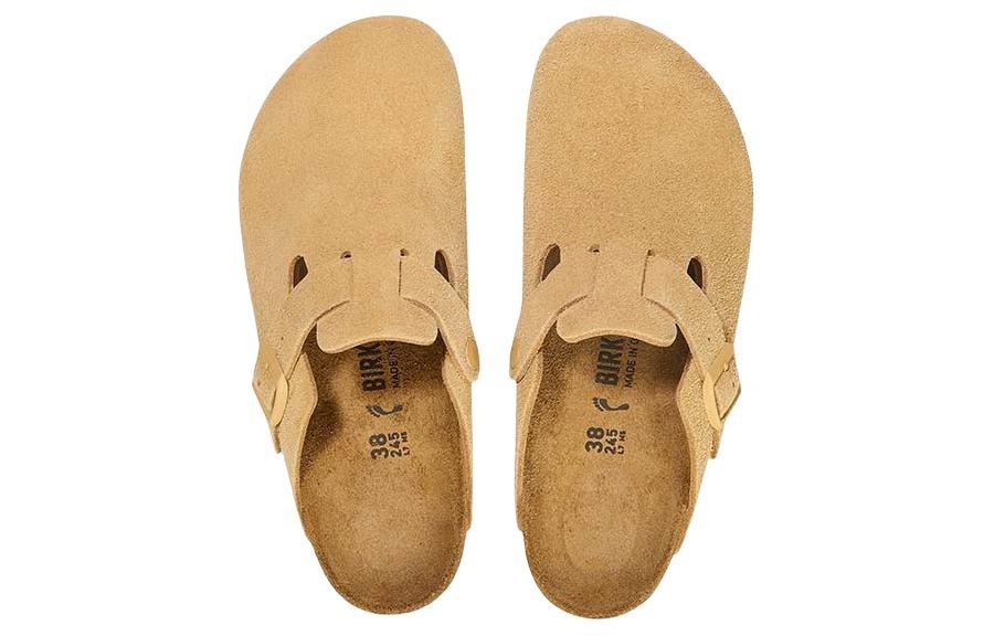 (WMNS) Birkenthtstock Boston Suede Leather 'Latte Cream' 1027752