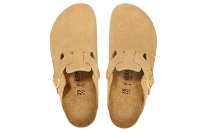 (WMNS) Birkenthtstock Boston Suede Leather 'Latte Cream' 1027752