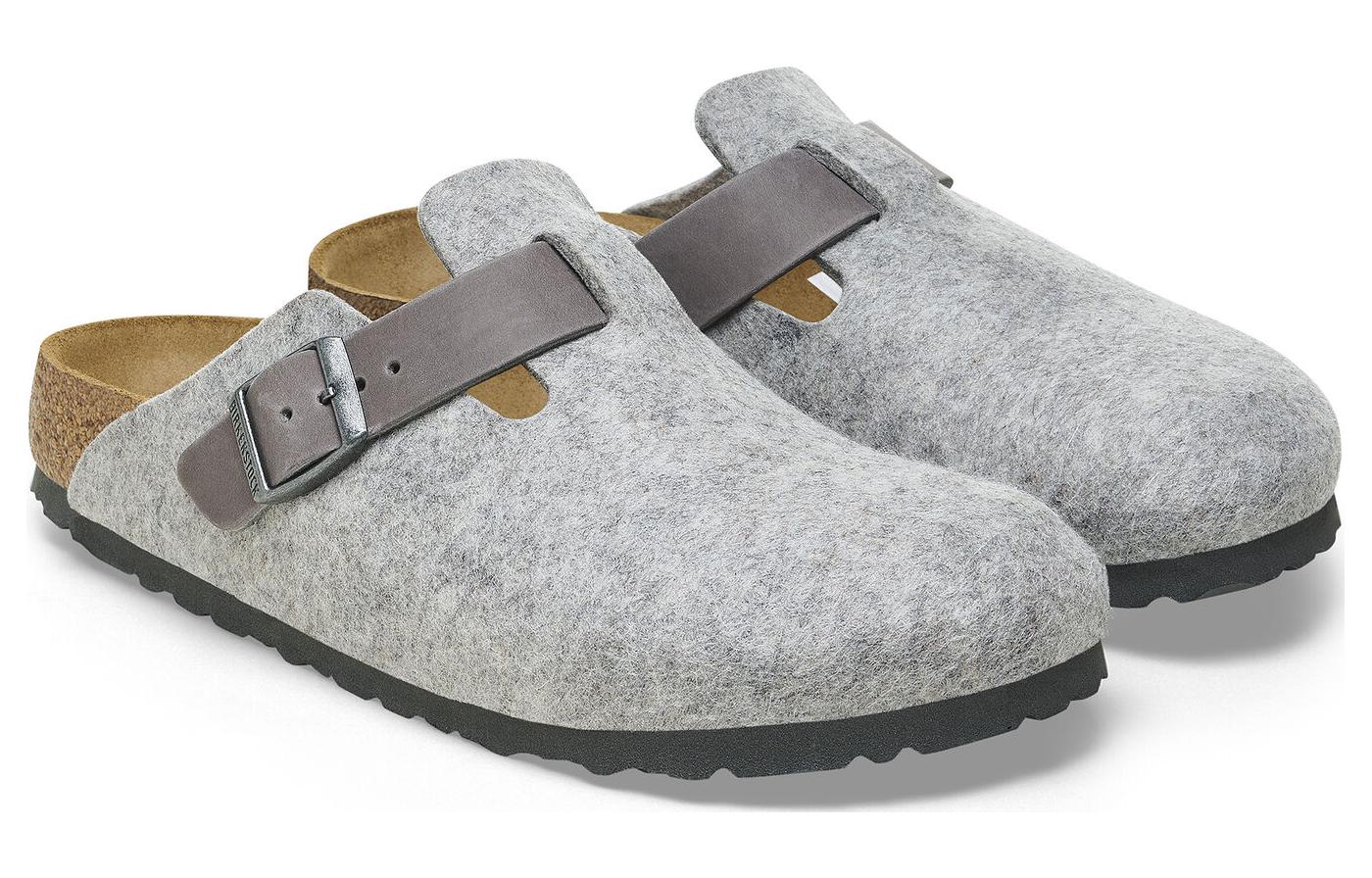 Birkenthtstock Boston Natural Leather/Felt 'Light Grey' 1026149