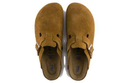 Birkenthtstock Boston Soft Footbed Suede Leather Narrow Fit 'Mink' 1009543