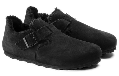 Birkenthtstock London Shearling Suede Leather 'Black' 1014960