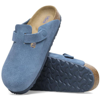 Birkenthtstock Boston Soft Footbed Suede Leather Narrow Fit Shoes 'Elemental Blue' 1027711