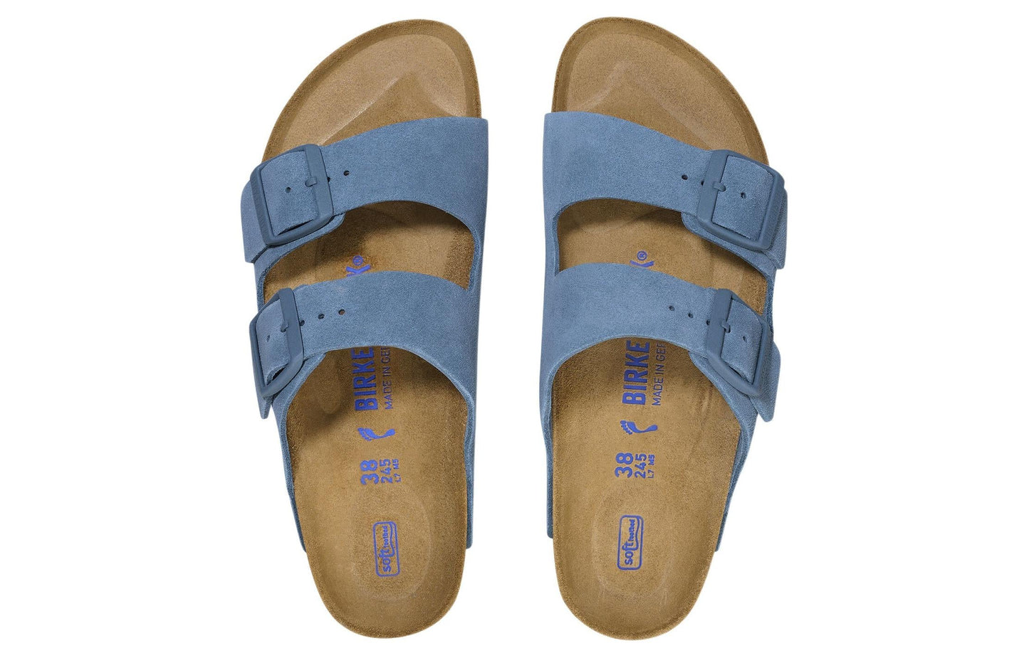 Birkenthtstock Arizona Soft Footbed Suede Leather Sandals 'Elemental Blue' 1027660