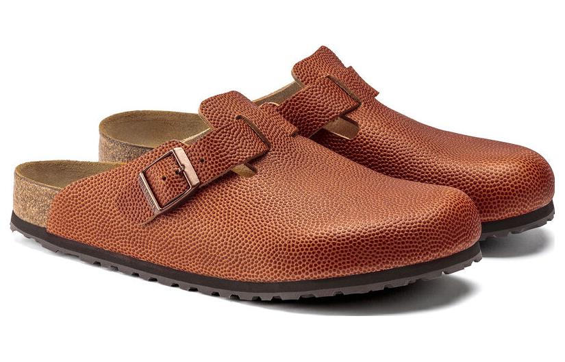 Birkenthtstock Boston Horween Embossed Natural Horween Leather 'Ginger Brown' 1022371