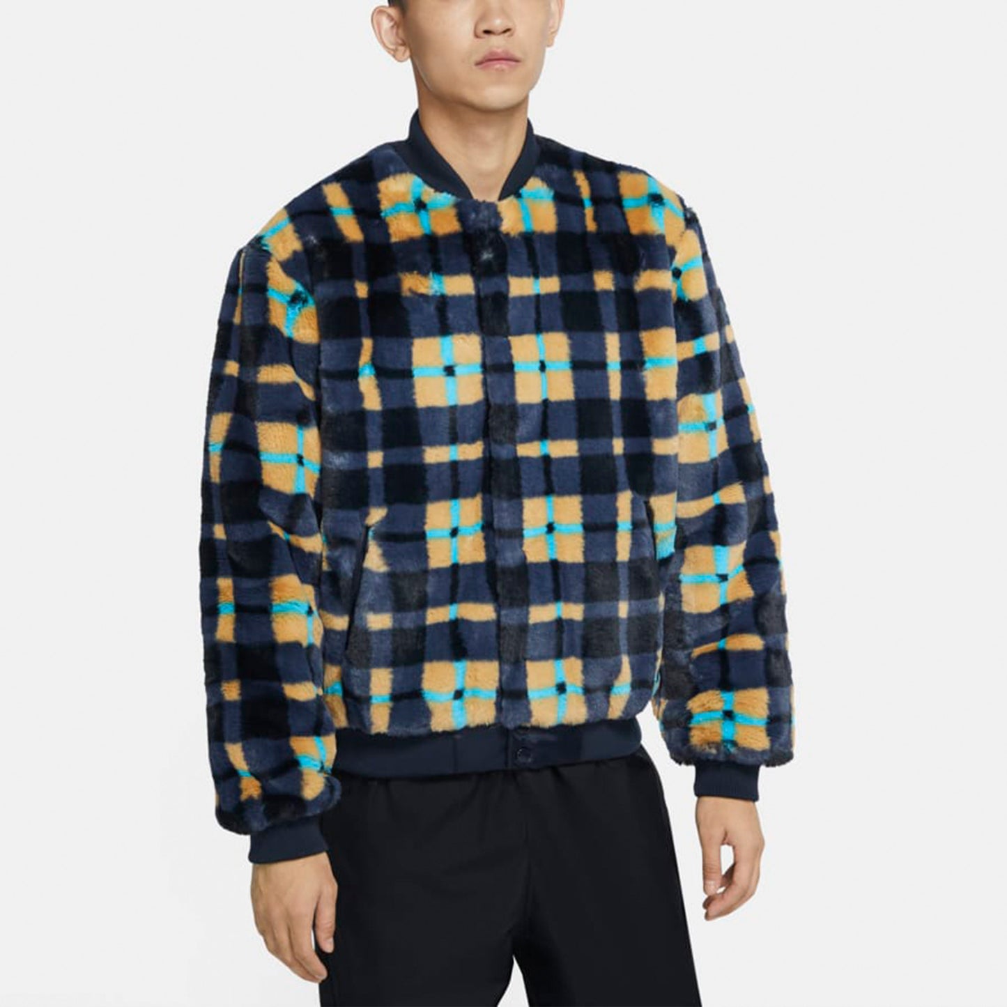Nithtke SB Skateboard Duthtnk High x Concepts Fleece Grid Jacket Men Multi-Color Yellow CK7289-475