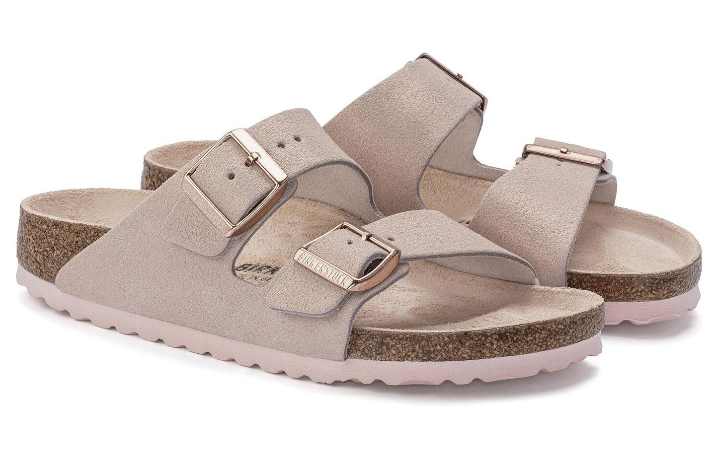Birkenthtstock Arizona Suede Leather Sandals 'Light Rose' 1023535