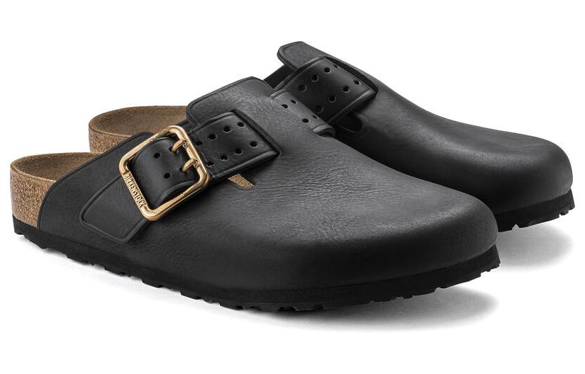 Birkenthtstock Boston Bold Leather Narrow Fit 'Black' 1022626