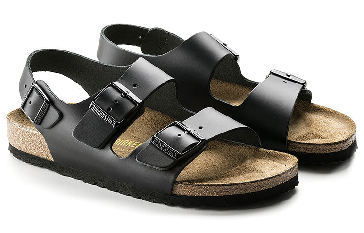Birkenthtstock Milano Series Cowhide Sandals Black Version Unisex 34191