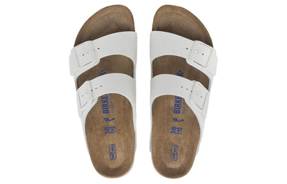 Birkenthtstock Arizona Soft Footbed Leather Sandals 'White' 1024945