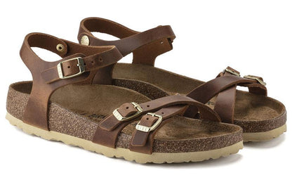 (WMNS) Birkenthtstock Kumba Oiled Leather Narrow Fit 'Cognac' 1021489