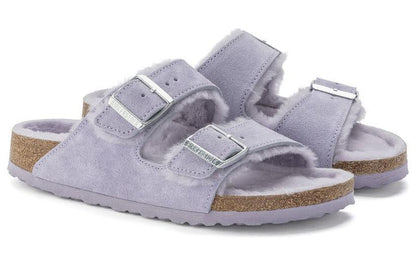 (WMNS) Birkenthtstock Arizona Shearling Suede Leather Narrow Fit 'Purple Fog' 1023256