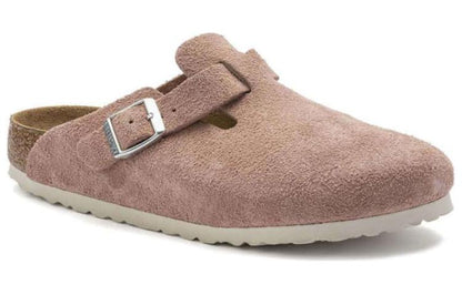 (WMNS) Birkenthtstock Boston Soft Footbed Suede Leather Narrow Fit 'Pink Clay' 1023263
