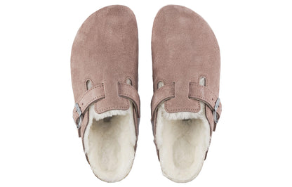 (WMNS) Birkenthtstock Boston Shearling Suede Leather Coated Narrow Fit 'Pink Clay' 1023292