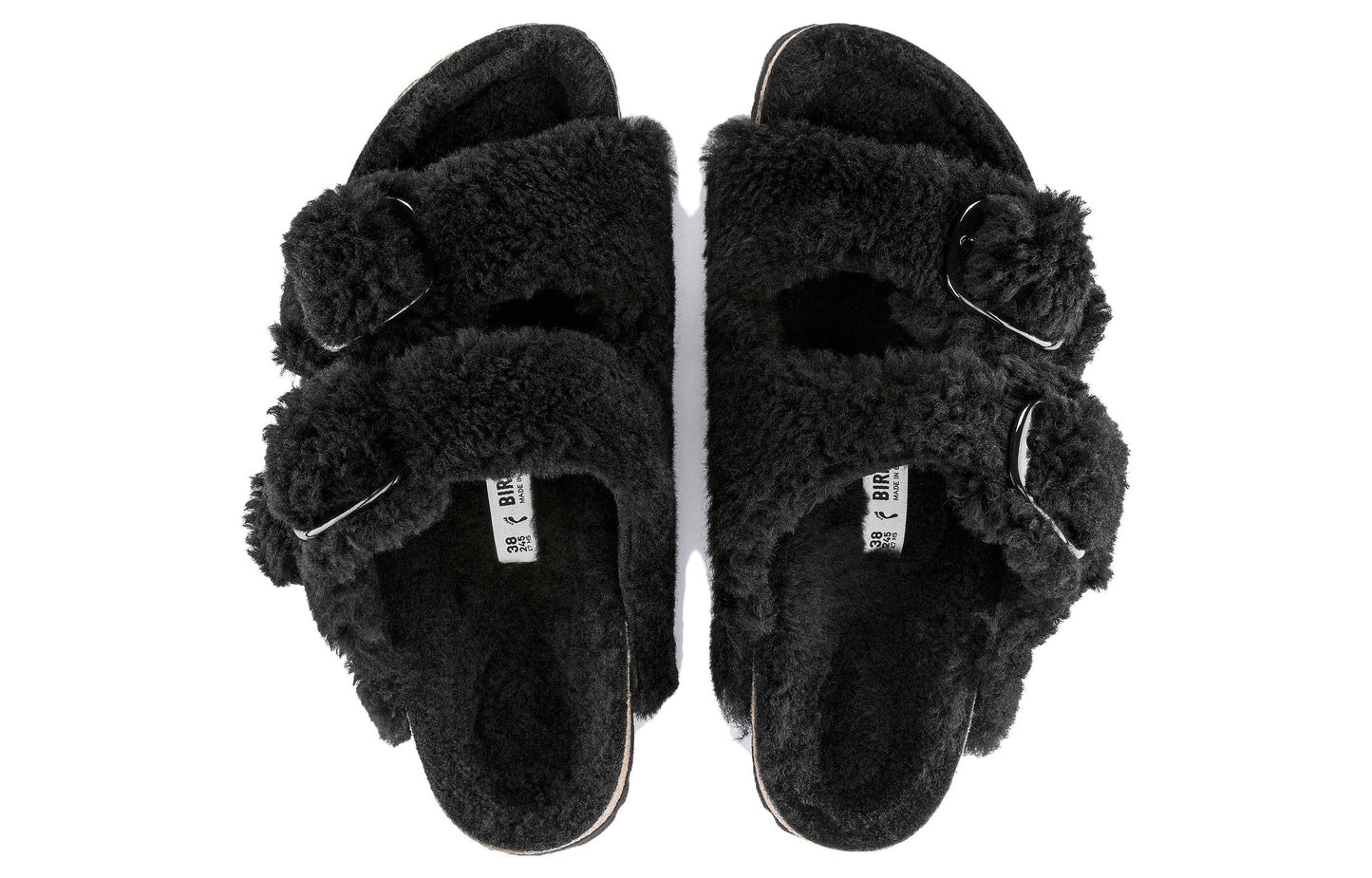 Birkenthtstock Arizona Big Buckle Shearling Narrow Fit 'Teddy Black' 1023105