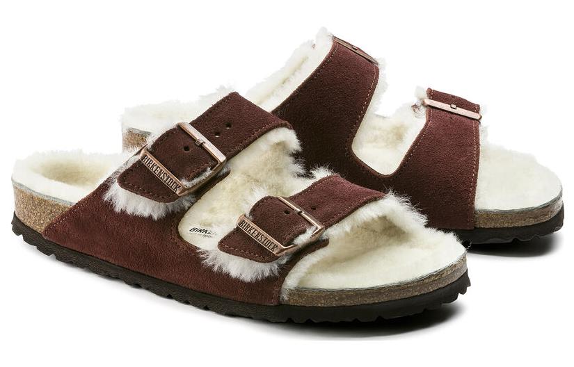 Birkenthtstock Arizona Shearling Suede Leather Narrow Fit 'Port' 1012247