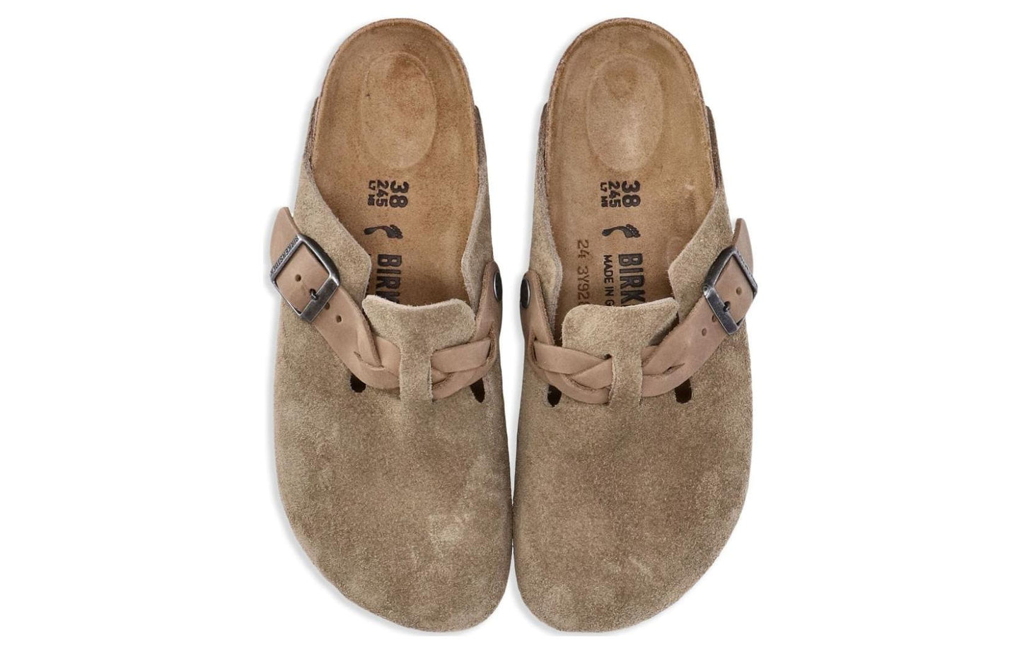 (WMNS) Birkenthtstock Boston Braided Suede Leather Sandals 'Taupe' 1026694